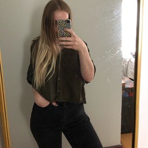 Button down crop top